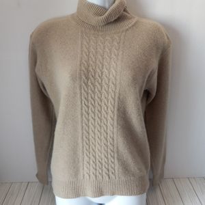 Vintage SK & Company Wool Blend Cable Knit Ribbed Sweater